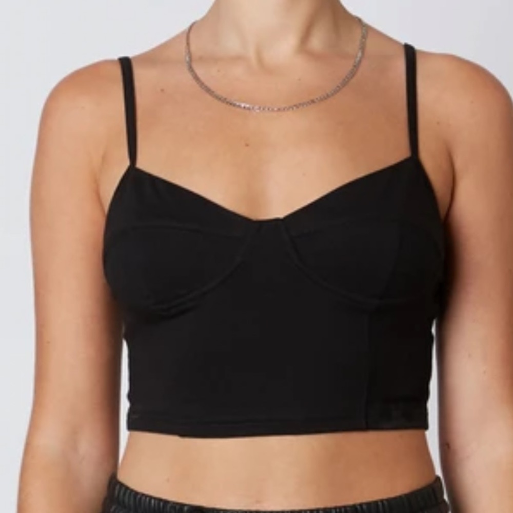 Black Longline Bralette Crop Top